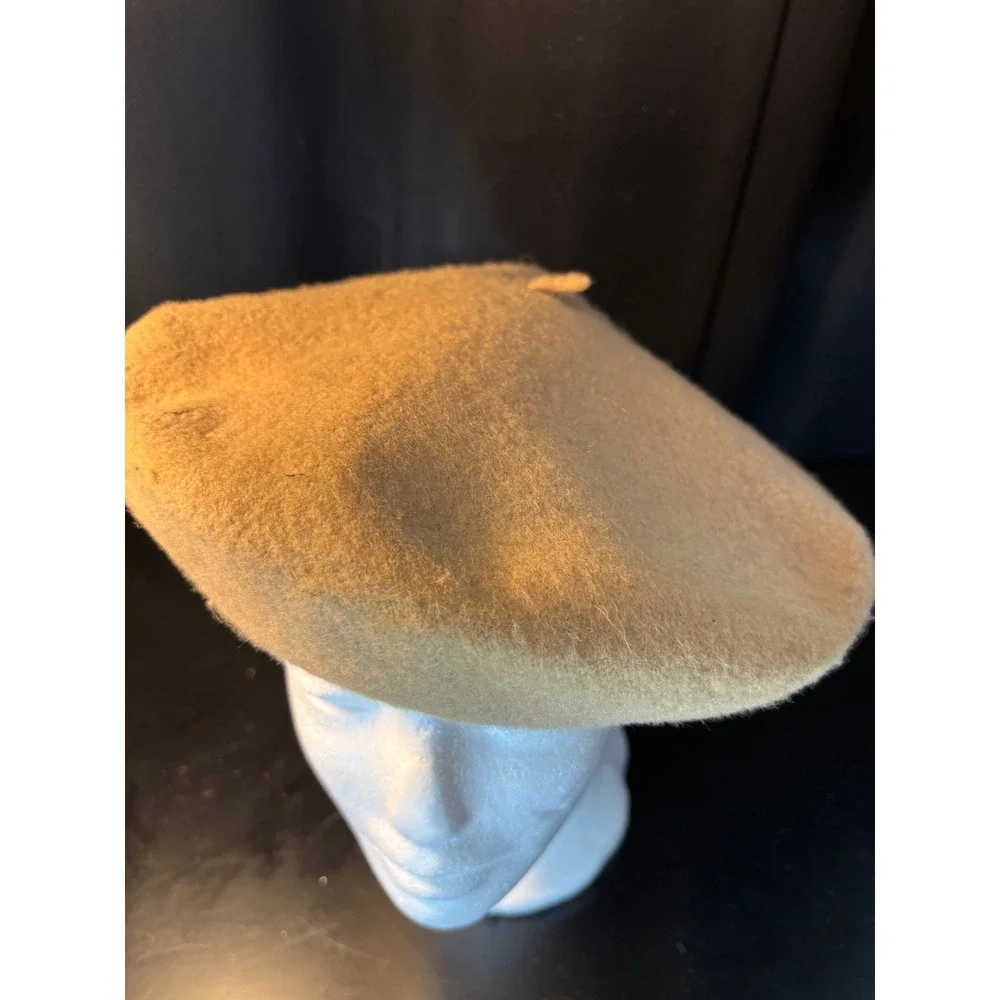 Vintage Tan Wool Blend Beret Hat Camel French Style RN 87429